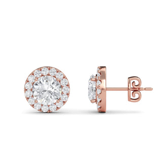Round Cut Classic Halo Stud Earrings  2.45 ct. tw.