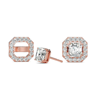 Asscher Cut Halo Stud Earrings 2.70 ct. tw.