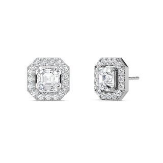 Asscher Cut Halo Stud Earrings 2.70 ct. tw.
