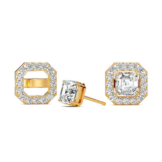 Asscher Cut Halo Stud Earrings 2.70 ct. tw.
