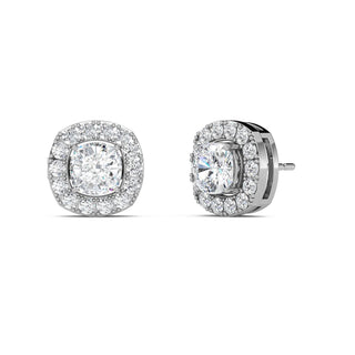 Cushion Cut Halo Stud Earrings 1.92 ct. tw.