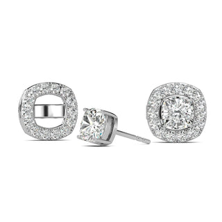 Cushion Cut Halo Stud Earrings 1.92 ct. tw.