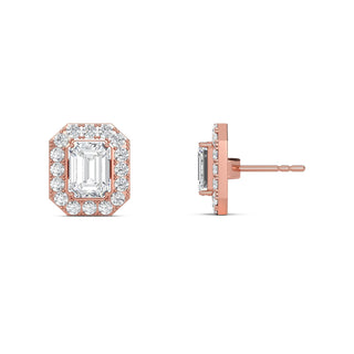 Emerald Cut Halo Stud Earrings 1.98 ct. tw.