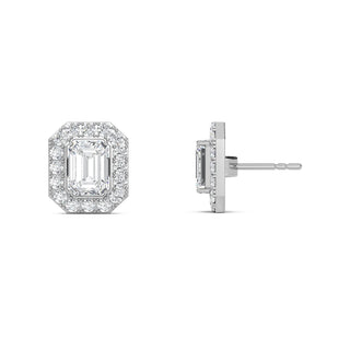 Emerald Cut Halo Stud Earrings 1.98 ct. tw.