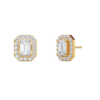 Emerald Cut Halo Stud Earrings 1.98 ct. tw.