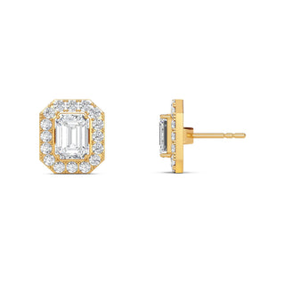 Emerald Cut Halo Stud Earrings 1.98 ct. tw.