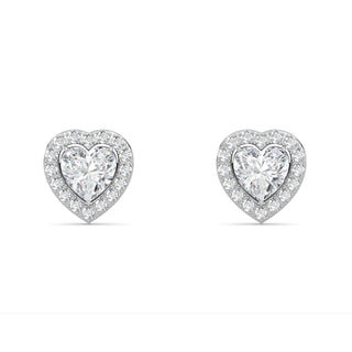 Heart Cut Halo Stud Earrings 3.70 ct. tw.