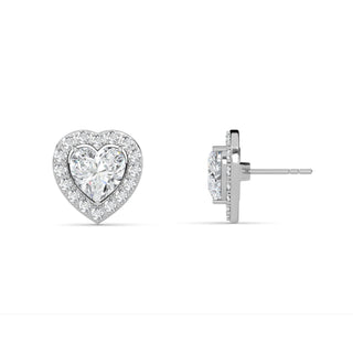 Heart Cut Halo Stud Earrings 3.70 ct. tw.