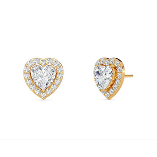 Heart Cut Halo Stud Earrings 3.70 ct. tw.