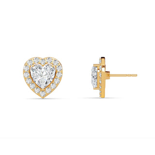 Heart Cut Halo Stud Earrings 3.70 ct. tw.