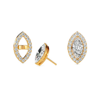 Marquise Cut Halo Stud Earrings 3.29 ct. tw.