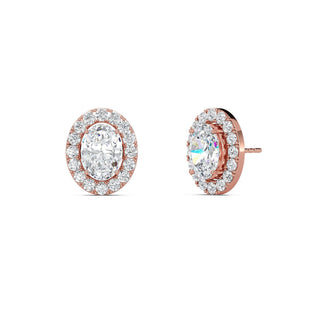 Oval Cut Halo Stud Earrings 3.20 ct. tw.