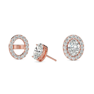 Oval Cut Halo Stud Earrings 3.20 ct. tw.