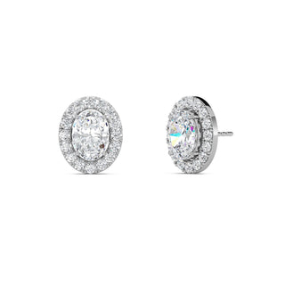 Oval Cut Halo Stud Earrings 3.20 ct. tw.