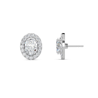 Oval Cut Halo Stud Earrings 3.20 ct. tw.