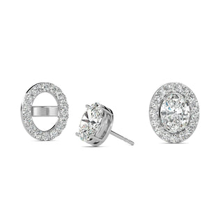 Oval Cut Halo Stud Earrings 3.20 ct. tw.