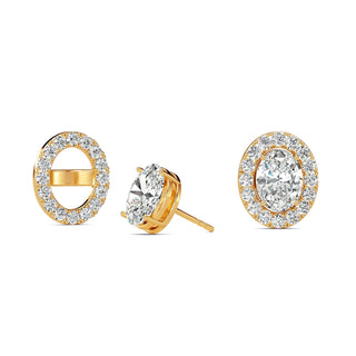 Oval Cut Halo Stud Earrings 3.20 ct. tw.