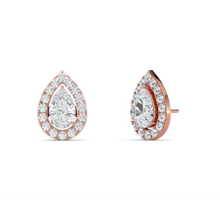 Pear Cut Refined Halo Stud Earrings 2.70 ct. tw.