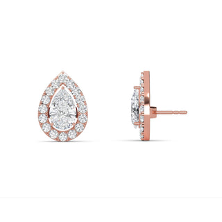 Pear Cut Refined Halo Stud Earrings 2.70 ct. tw.