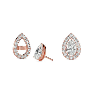 Pear Cut Refined Halo Stud Earrings 2.70 ct. tw.