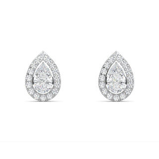 Pear Cut Refined Halo Stud Earrings 2.70 ct. tw.