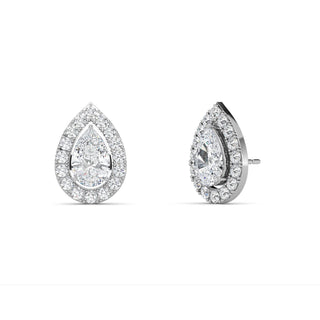 Pear Cut Refined Halo Stud Earrings 2.70 ct. tw.