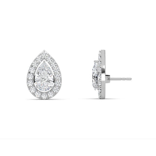 Pear Cut Refined Halo Stud Earrings 2.70 ct. tw.