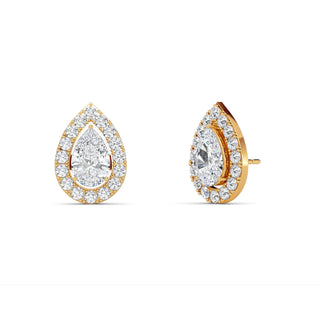Pear Cut Refined Halo Stud Earrings 2.70 ct. tw.