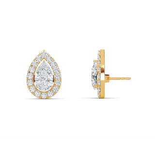 Pear Cut Refined Halo Stud Earrings 2.70 ct. tw.
