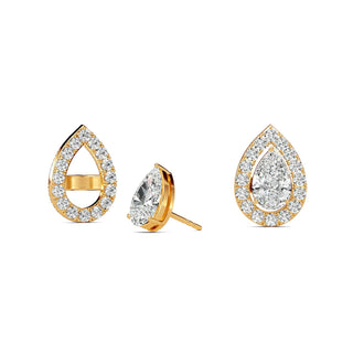 Pear Cut Refined Halo Stud Earrings 2.70 ct. tw.