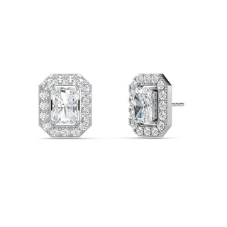 Radiant Cut Halo Stud Earrings 3.12 ct. tw.