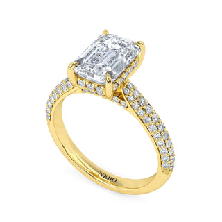 Veil Emerald Hidden Halo Engagement Ring 2.0 ct