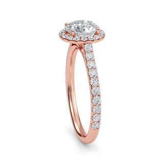 Round Cut Halo Pavé Engagement Ring 1.0 ct