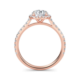 Round Cut Halo Pavé Engagement Ring 1.0 ct