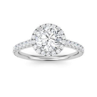 Round Cut Halo Pavé Engagement Ring 1.0 ct