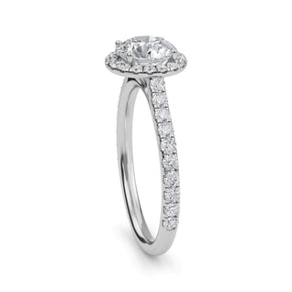 Round Cut Halo Pavé Engagement Ring 1.0 ct