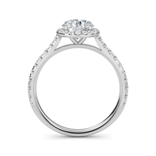 Round Cut Halo Pavé Engagement Ring 1.0 ct