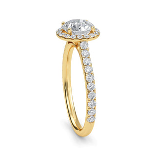Round Cut Halo Pavé Engagement Ring 1.0 ct