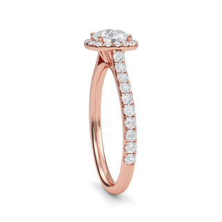 Cushion Cut Halo Refined Pavé Engagement Ring 1.0 ct