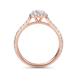 Cushion Cut Halo Refined Pavé Engagement Ring 1.0 ct