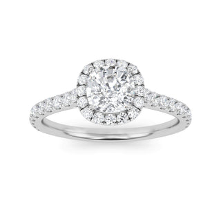 Cushion Cut Halo Refined Pavé Engagement Ring 1.0 ct