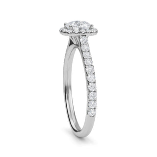 Cushion Cut Halo Refined Pavé Engagement Ring 1.0 ct