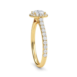 Cushion Cut Halo Refined Pavé Engagement Ring 1.0 ct