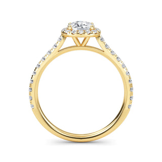 Cushion Cut Halo Refined Pavé Engagement Ring 1.0 ct