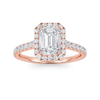 Emerald Cut Refined Halo Pavé Engagement Ring 1.0 ct