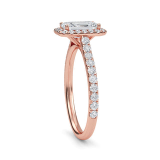 Emerald Cut Refined Halo Pavé Engagement Ring 1.0 ct
