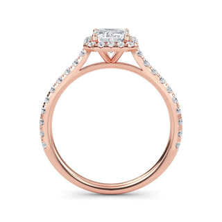 Emerald Cut Refined Halo Pavé Engagement Ring 1.0 ct