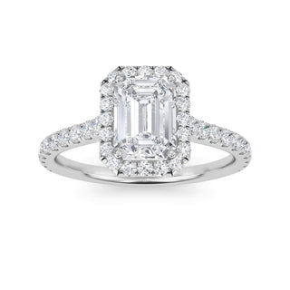 Emerald Cut Refined Halo Pavé Engagement Ring 1.0 ct