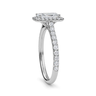Emerald Cut Refined Halo Pavé Engagement Ring 1.0 ct