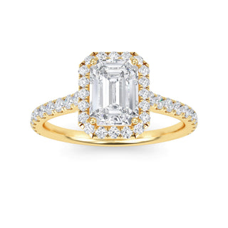 Emerald Cut Refined Halo Pavé Engagement Ring 1.0 ct